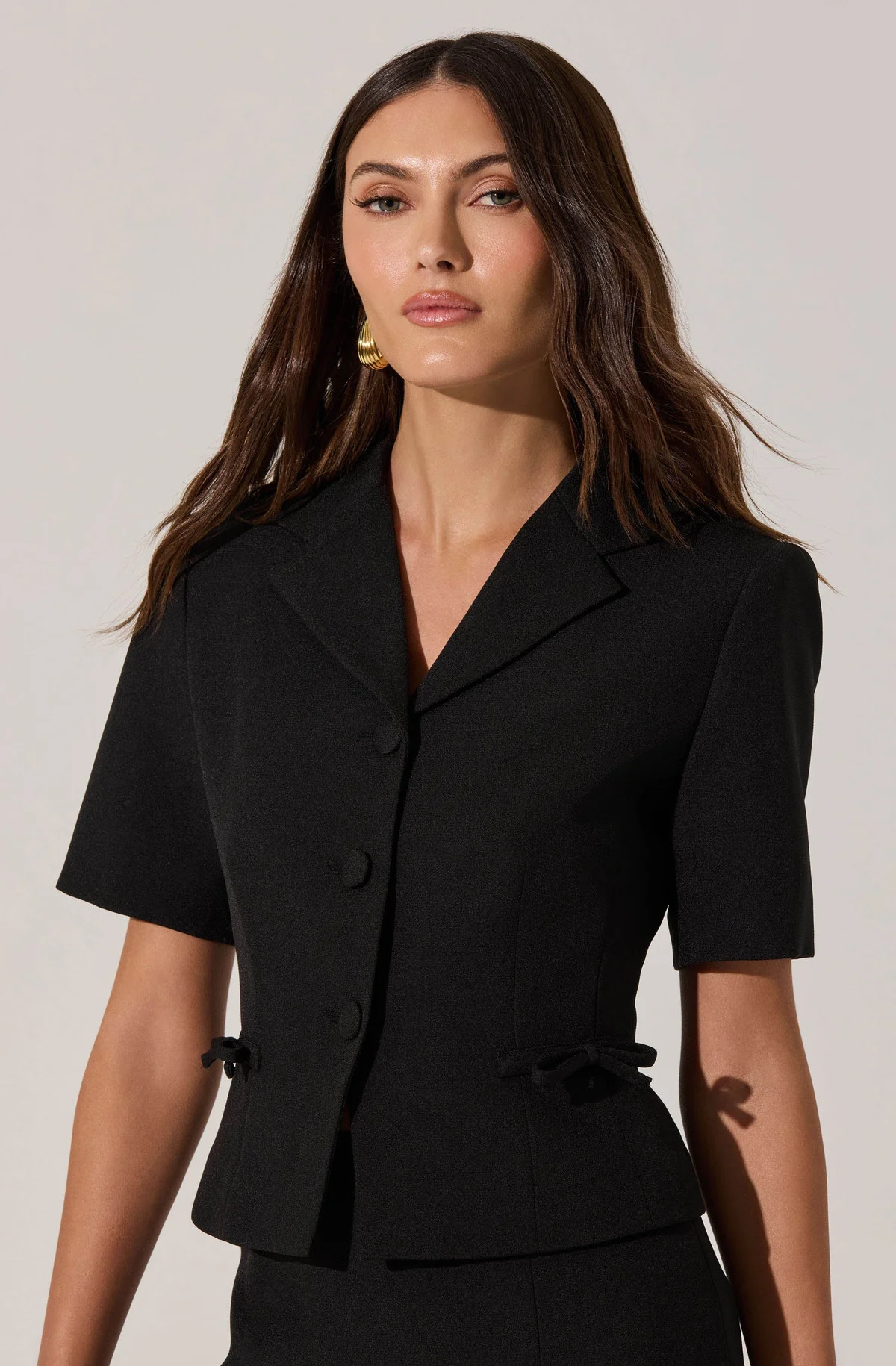 Sophie Bow Embellished Blazer - Black / XS | ASTR The Label (US)