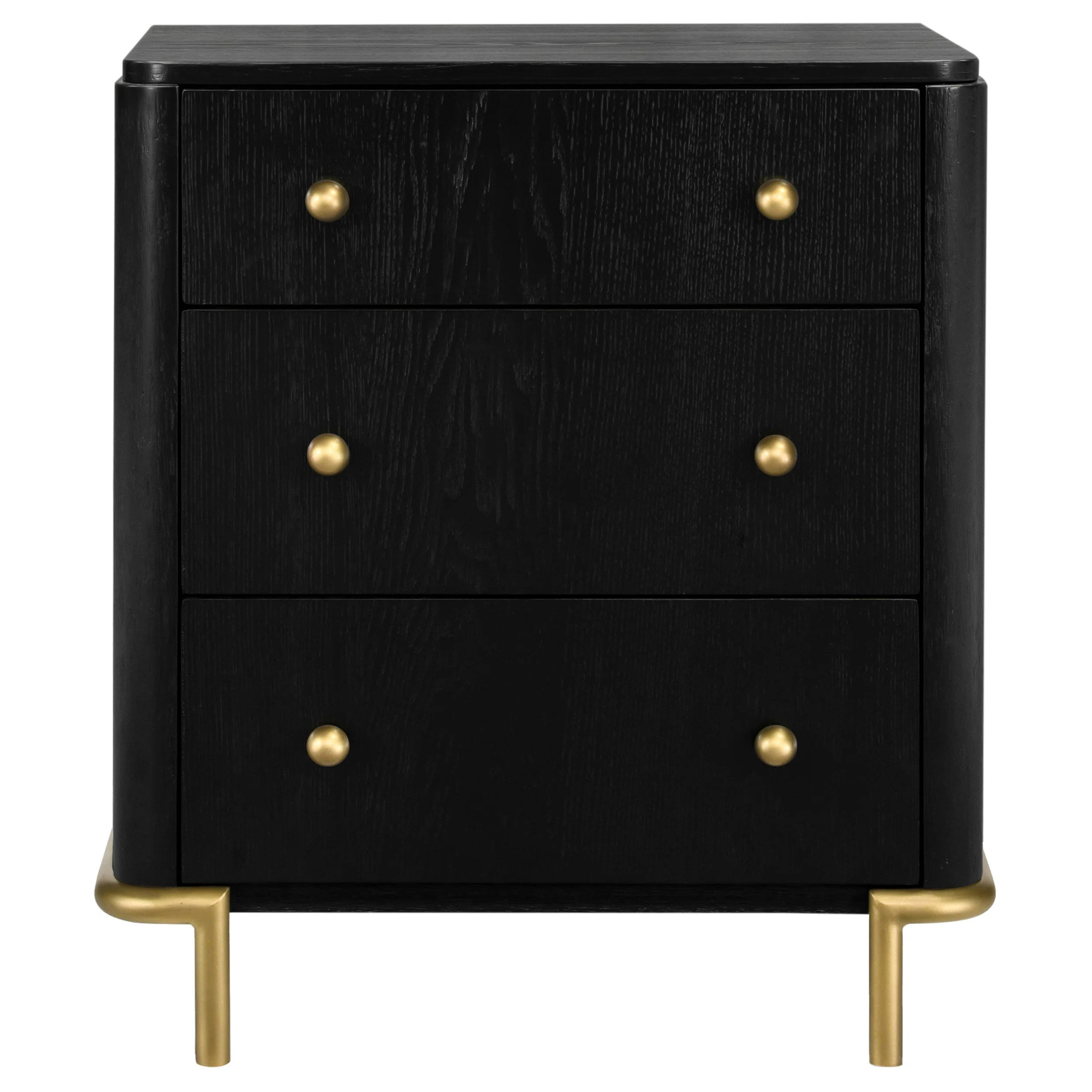 Maxine 3-drawer Nightstand Black | Wayfair North America