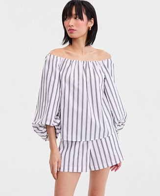 I.N.C. International Concepts Women's Off-The-Shoulder Puff-Sleeve Blouse, Macy's Exclusive - Mac... | Macy's