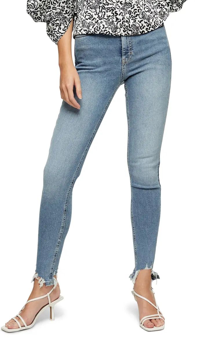 Jamie High Waist Jagged Hem Ankle Skinny Jeans | Nordstrom