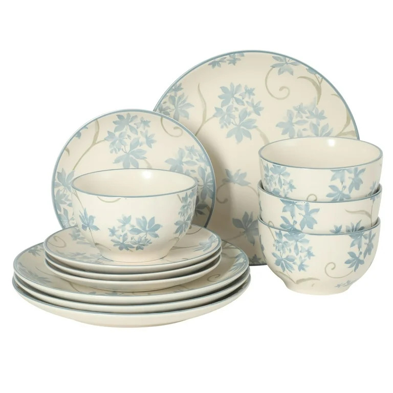 Gibson Home Admiral Hall 12-Piece Matte Stoneware Dinnerware Set – Dinner Plates, Salad Plates ... | Walmart (US)