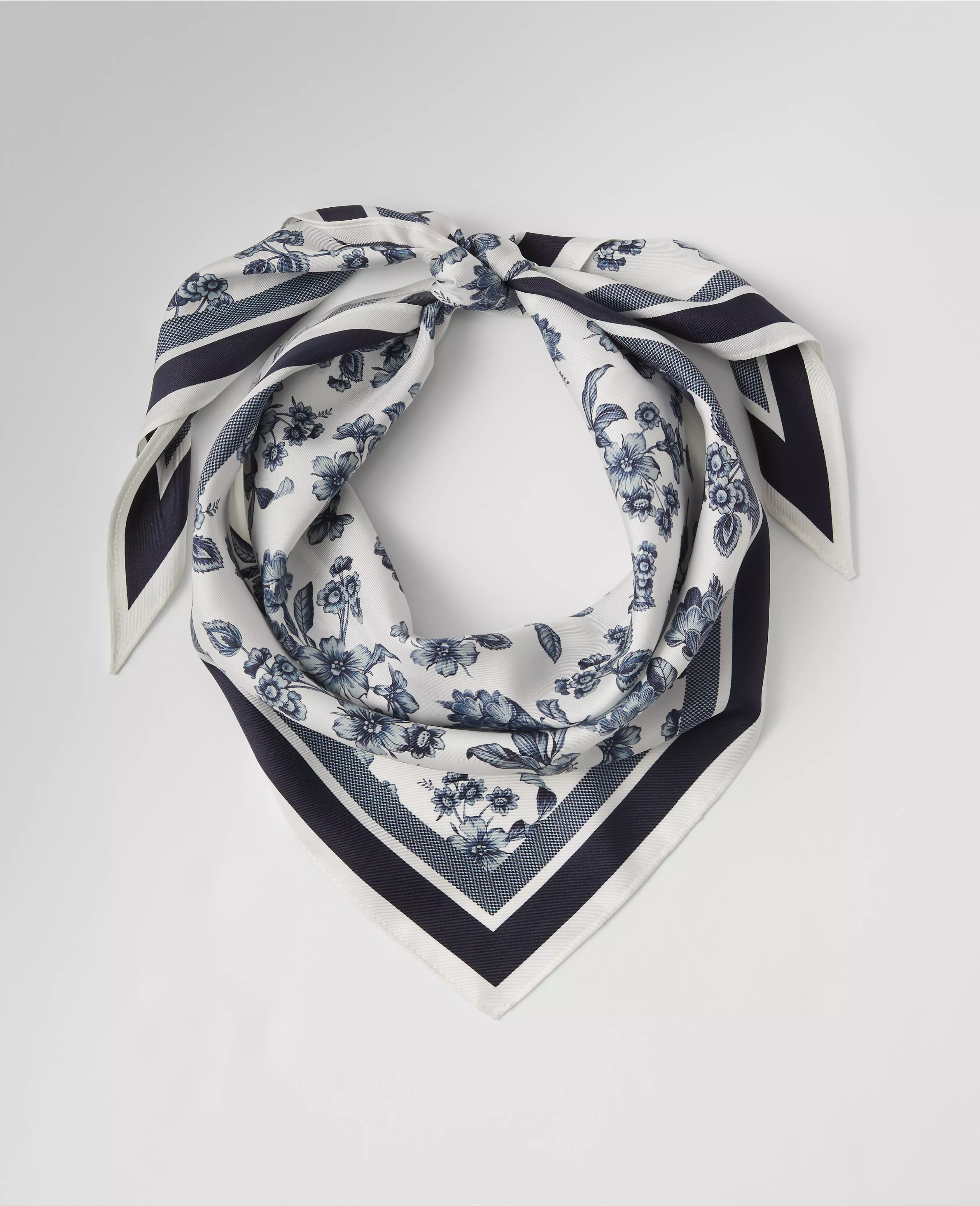 Toile Triangle Silk Scarf | Ann Taylor