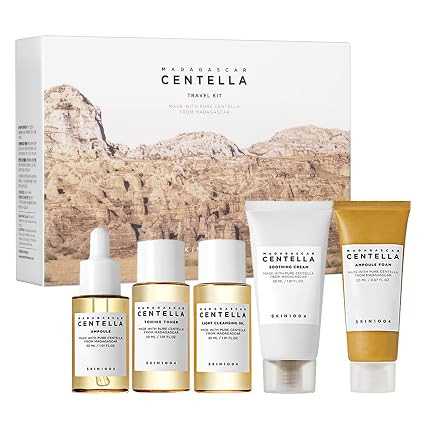 SKIN1004 Centella Travel Kit, Korean Skin Care Set with Toner, Moisturiser, Serum, Cleansing Oil ... | Amazon (US)