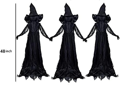 Amazon.com : JOYIN 3 Pack 48" Halloween Light Up Witch Yard Stake, Witch Yard Sign with Creepy So... | Amazon (US)