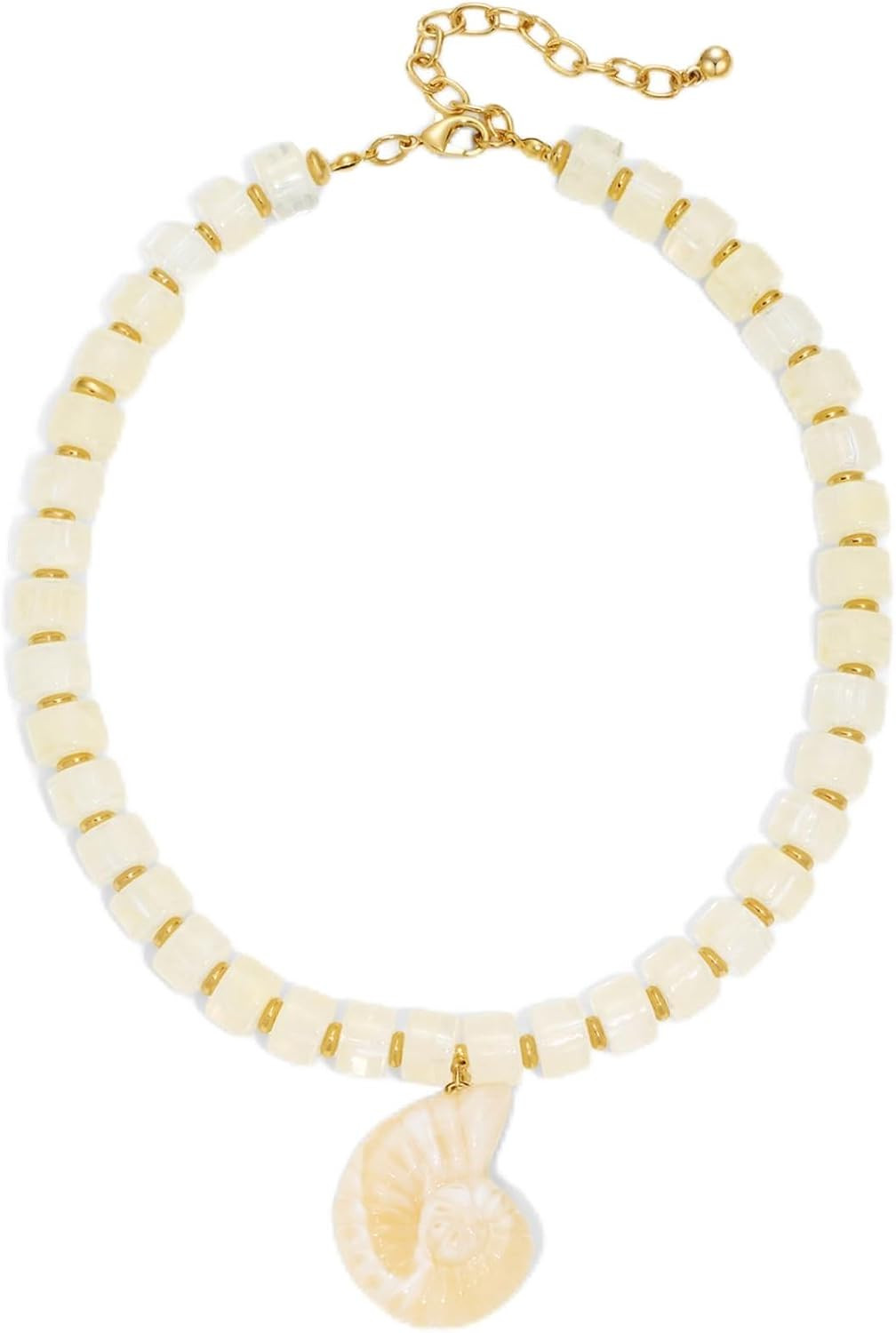 Chunky Beaded Necklace Large Conch Pendant | Amazon (US)