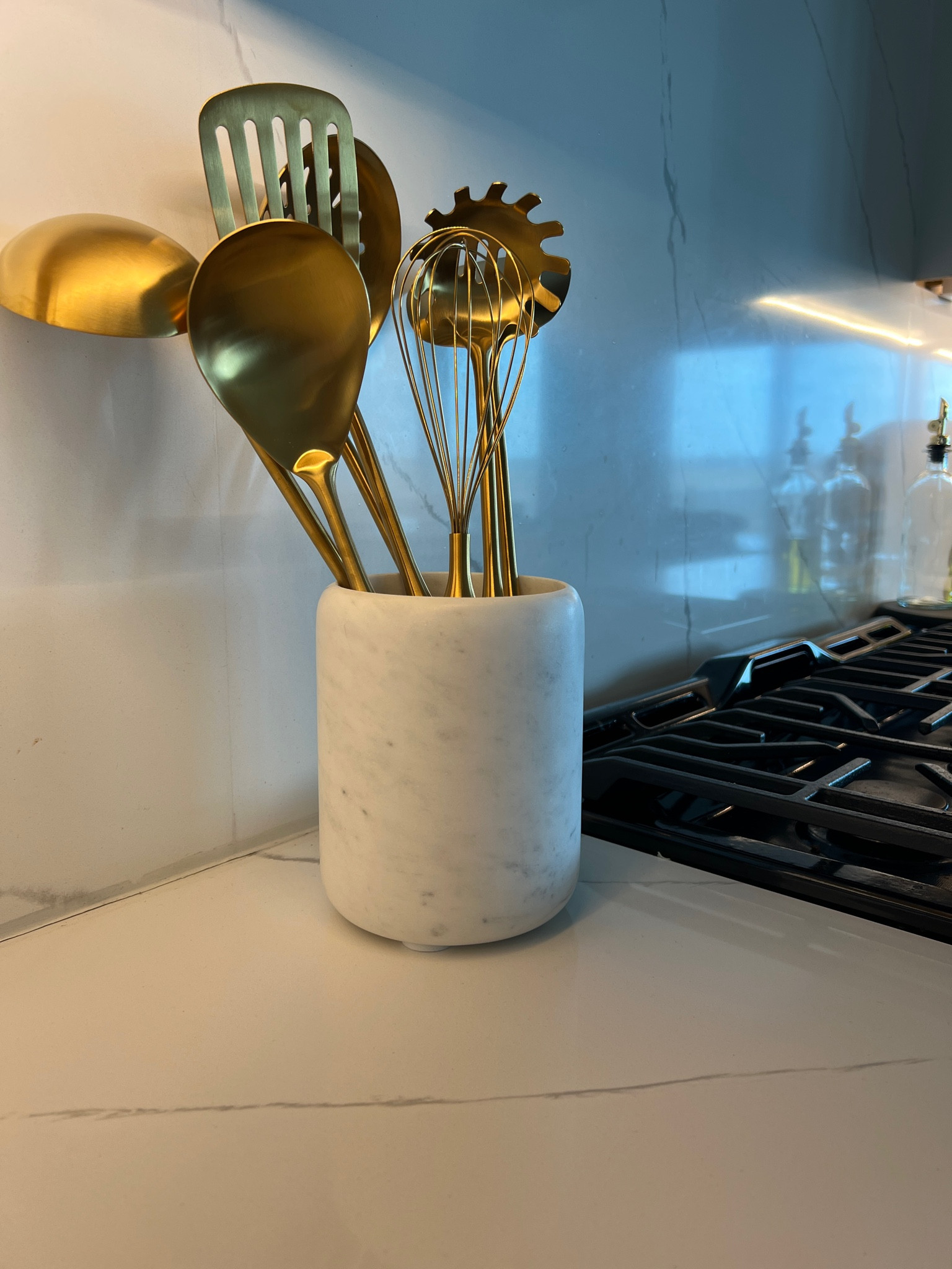 So in love with these beautiful gold kitchen utensil set and marble utensil holder. These feel like such high quality for an amazing price! 10/10 😍

Home, Kitchen, shelving, quartz backsplash, white quartz, quartz counters, countertops, cabinet, table, counter styling, modern kitchen styling, bar, black, black and white, clean, white, gold, brass, brushed gold, matte, charcoal, dark grey, marble, oak, linen, texture, decorative, metal, soft, round, tall, large, small, oversized, counter stools, serving, hosting, New, minimalist, Style, Decor, Modern, Organic Modern, Styling, Inspo, Inspiration, Home Decor, Affordable Home Decor, Summer, Fall, Winter, Spring, Refresh, New Arrivals, Inspired, Look for Less, Designer, luxury, neutral, natural, monochrome, budget, friendly, affordable, Find, New Finds, Sale, On Sale, Affordable, pretty, modern aesthetics, ideas, statement, essentials, must haves, Amazon, Arhaus, Pottery Barn, West Elm, Wayfair, Target, Target Style, Amazon Home, CB2, Anthropologie, crate and barrel, Amazon Find

#LTKstyletip #LTKFind #LTKhome