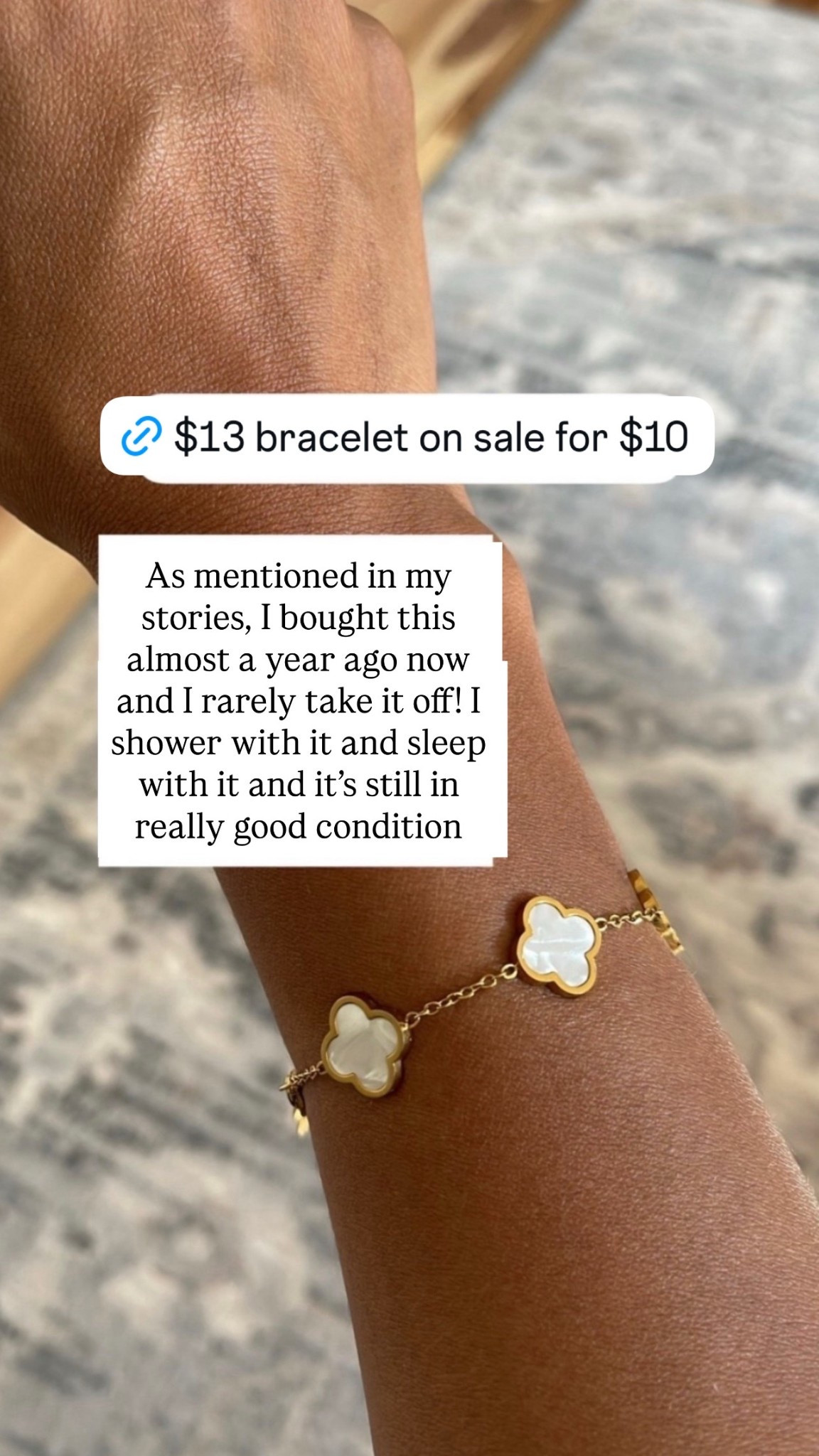 As I mentioned in my stories, I bought this almost 10 months ago and I never take it off (for the exception of my two surgeries). I shower with it and sleep with it, wash my hands etc. it’s still in really good condition. Shocked! I love it



#LTKgrwm #LTKstorytime #LTKootd