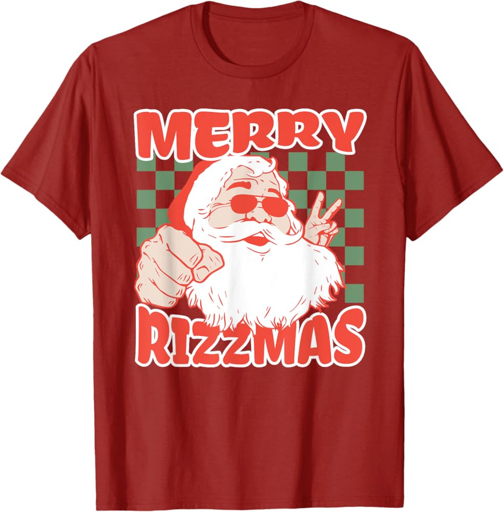 Funny Christmas Rizz Meme Merry Rizzmas for Trendy Kid T-Shirt | Amazon (US)
