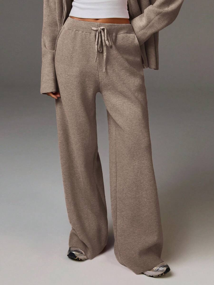 Athîral Women's Casual Solid Color Knit Pants In Fall/Winter,Cozy Fall And Winter Clothes For Wo... | SHEIN