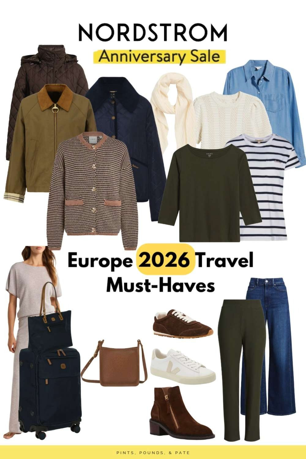 My round-up of my Europe travel must-haves from the Nordstrom Anniversary Sale is here! This year's NSale features so many of my favorite travel brands - from Longchamp's classy, crossbody leather travel purse (which has returned after a hiatus), waterproof sneakers and booties from Blondo, several great jackets from Barbour, Eileen Fisher essentials, and Paige Anessa jeans I wear constantly when I'm traveling and at home! #nsale #nordstromsale #nsalefinds #europetravelessentials

#LTKTravel