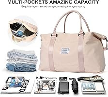 Travel Duffel Bag, Sports Tote Gym Bag, Shoulder Weekender Overnight Bag for Women with Toiletry ... | Amazon (US)