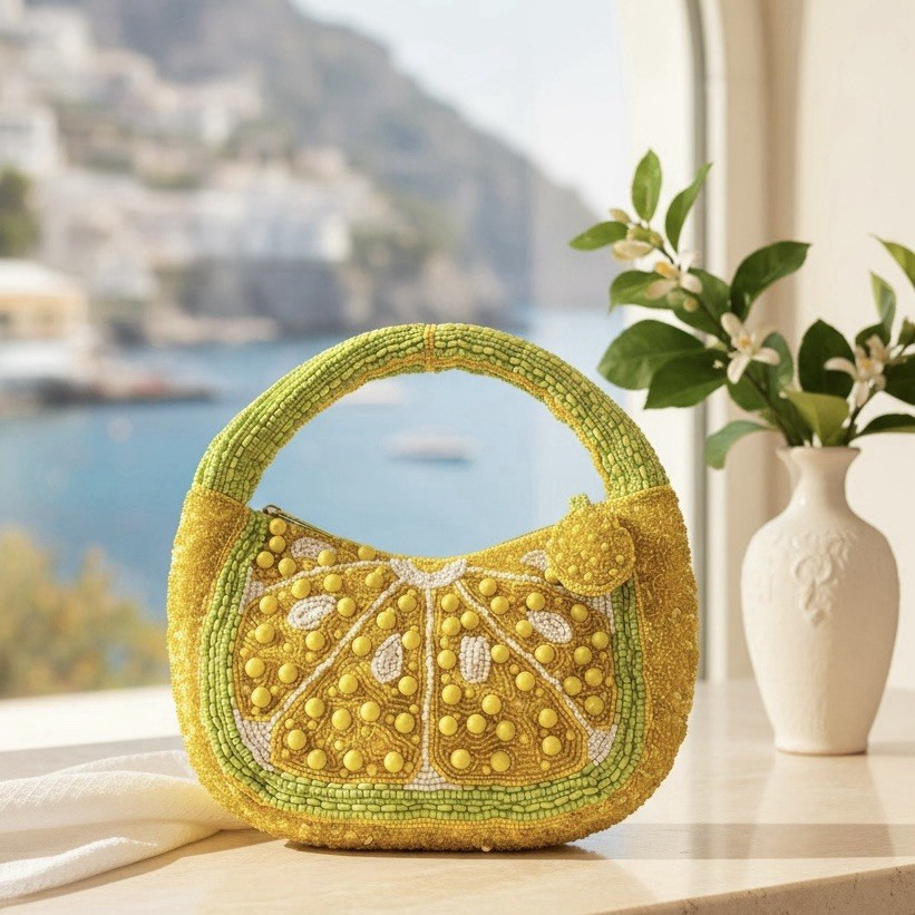 TikTok Viral Handcrafted Beaded Lemon Bag Made In India Summer Fruit Purse NWT | eBay | eBay US