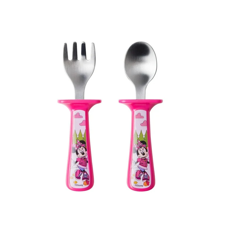 The First Years Disney Minnie Mouse Toddler Utensils 2 pk - Fork & Spoon Set - Ages 9 Months and ... | Walmart (US)