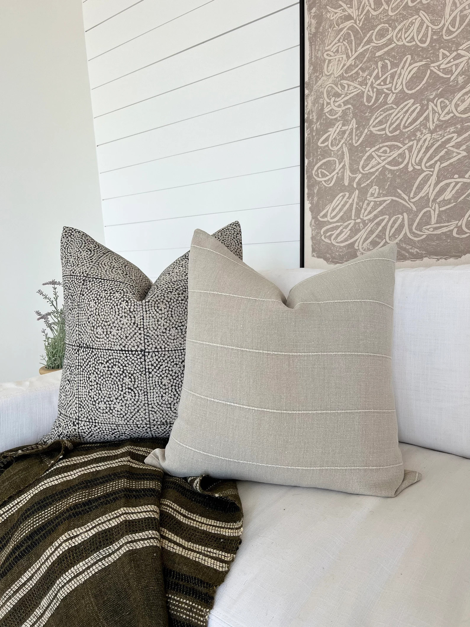 Vintage Sand Designer Pillow Cover Linen Neutral Cushion Case Cotton Linen Blend Sofa Throw Pillo... | Etsy (US)