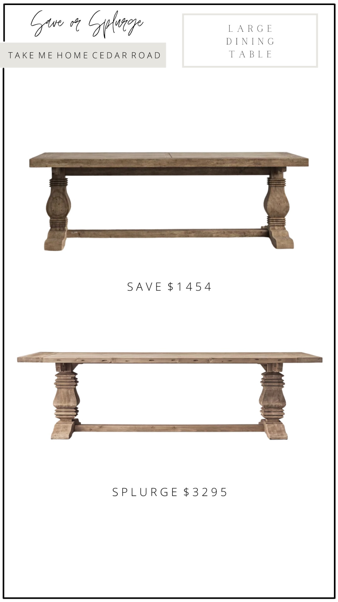Save or Splurge…

Found a great dupe for the restoration hardware dining table!

Dining table, trestle dining table, dining room, extendable dining table, kitchen table, restoration hardware dupe 

#LTKhome #LTKFind #LTKsalealert