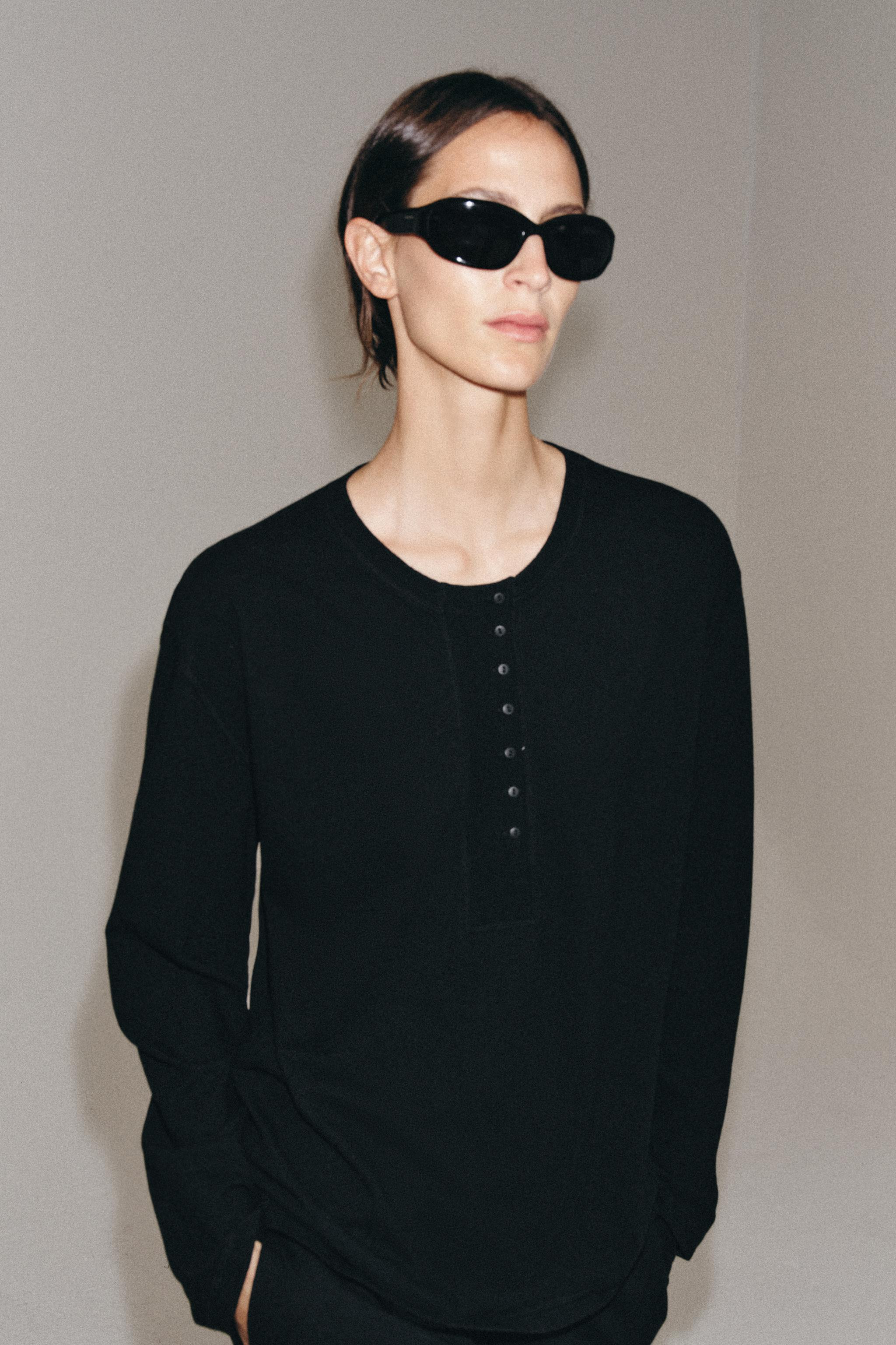HENLEY T-SHIRT WITH LINEN BLEND | Zara UK