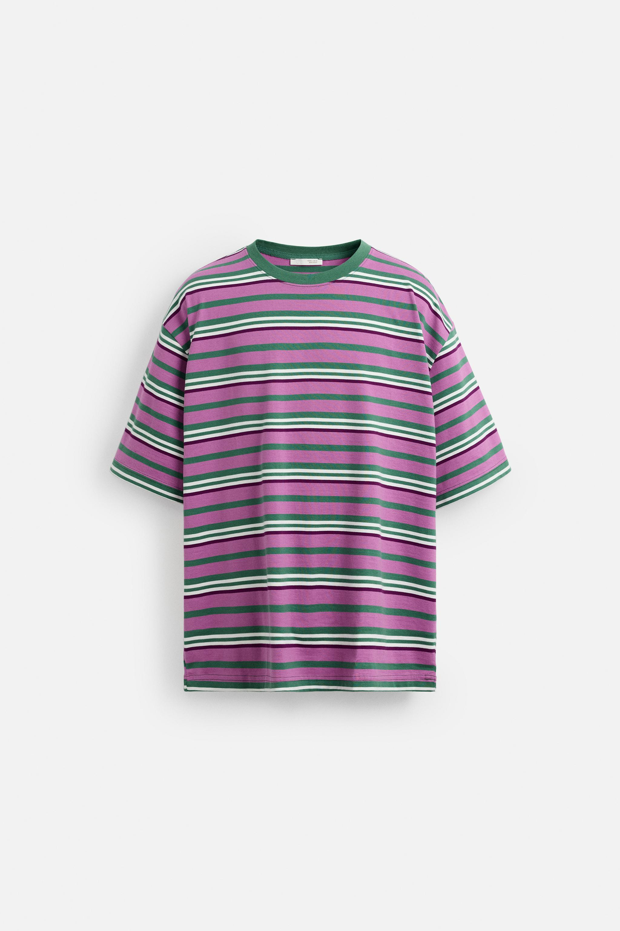 STRIPED JACQUARD T-SHIRT$ 39.90 Pink / White BrownPink / White | 1165/403/046Add to cartAddRelaxe... | Zara US