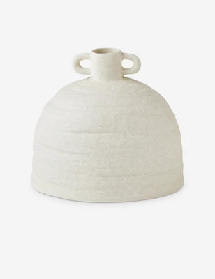 Ekin Vase, Ivory, Low | Lulu and Georgia 