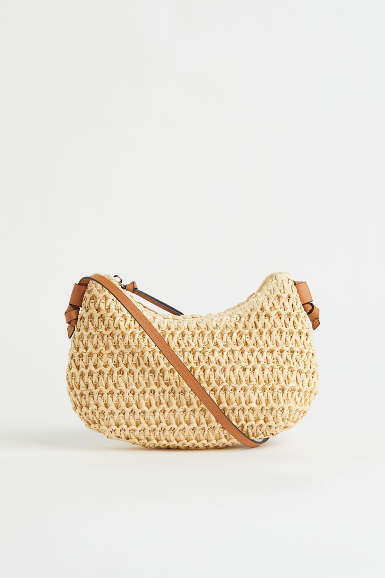 H & M - Straw shoulder bag - Yellow | H&M (UK, MY, IN, SG, PH, TW, HK)