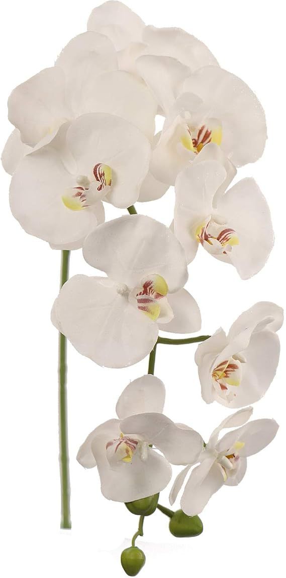 Larksilk White Artificial Orchid Stems, Real Touch Faux Decorative Phalaenopsis Flowers, 33.5" Ta... | Amazon (US)