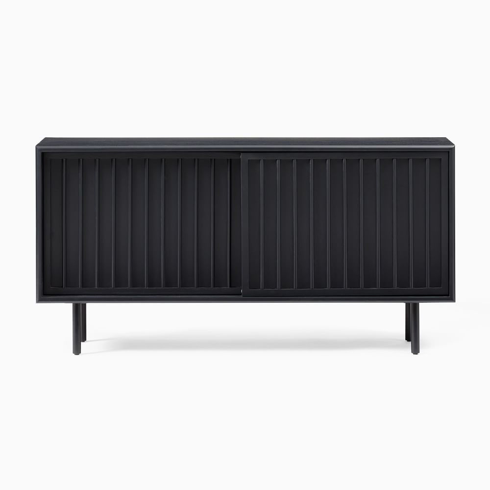 Slatted Shallow Media, Walnut/Antique Bronze | West Elm (US)