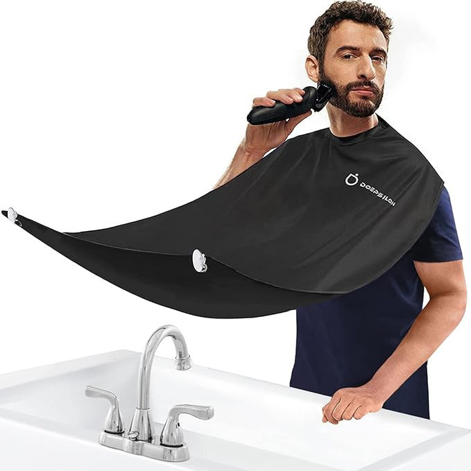 DOEPSILON Beard Bib Apron, Beard Hair Clippings Catcher for Shaving and Trimming, Non-Stick Men's... | Amazon (US)