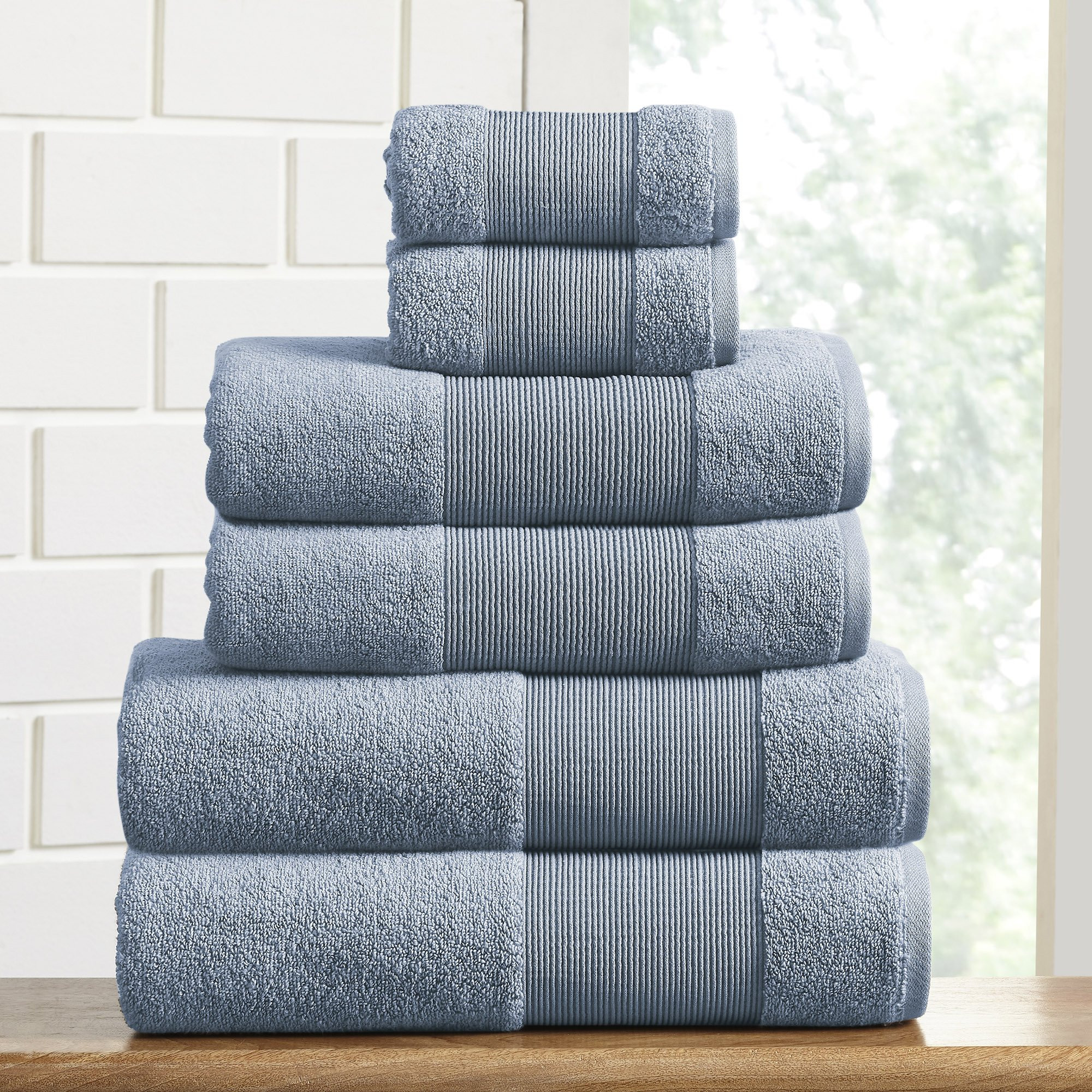 Modern Threads Air Cloud 6-Piece Towel Set - 100% Zero-Twist Cotton, 500 GSM, Quick Dry & Plush, ... | Amazon (US)