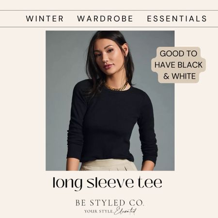 Great basics  - a long sleeve black and white tee is a closet essential! 

#LTKSeasonal #LTKstyletip #LTKGiftGuide