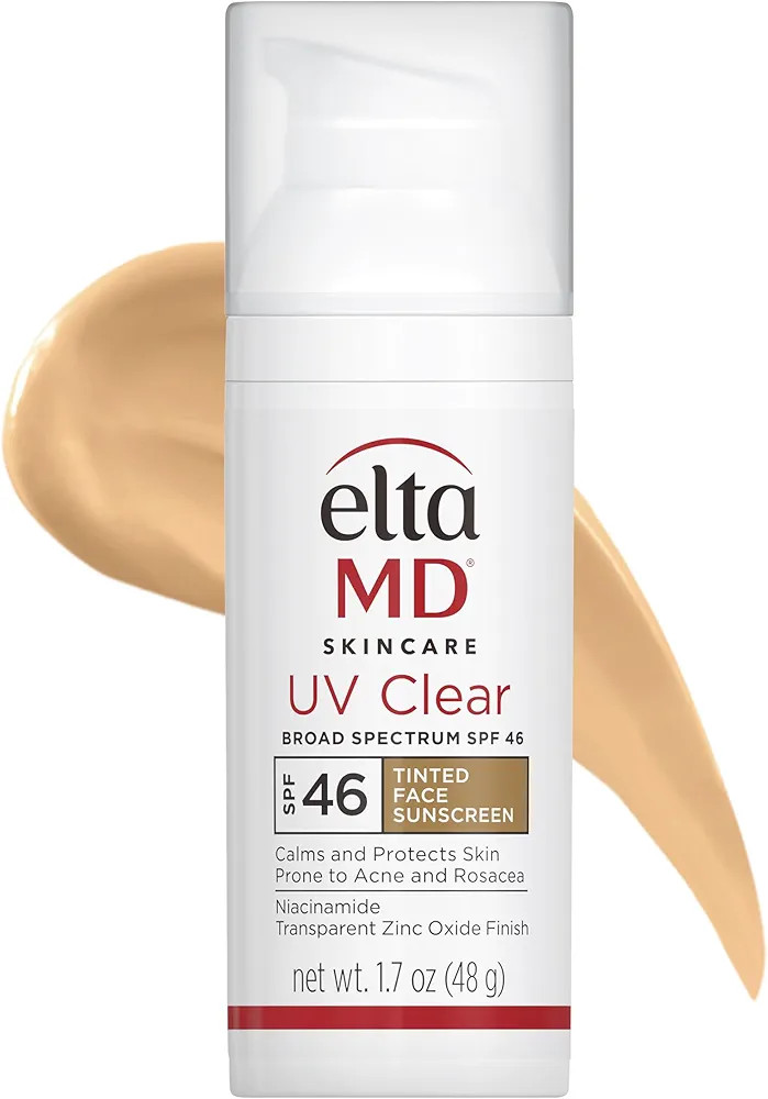 EltaMD UV Clear Tinted Face Sunscreen, SPF 46 Oil- Free Tinted Sunscreen with Zinc Oxide, Dermato... | Amazon (US)