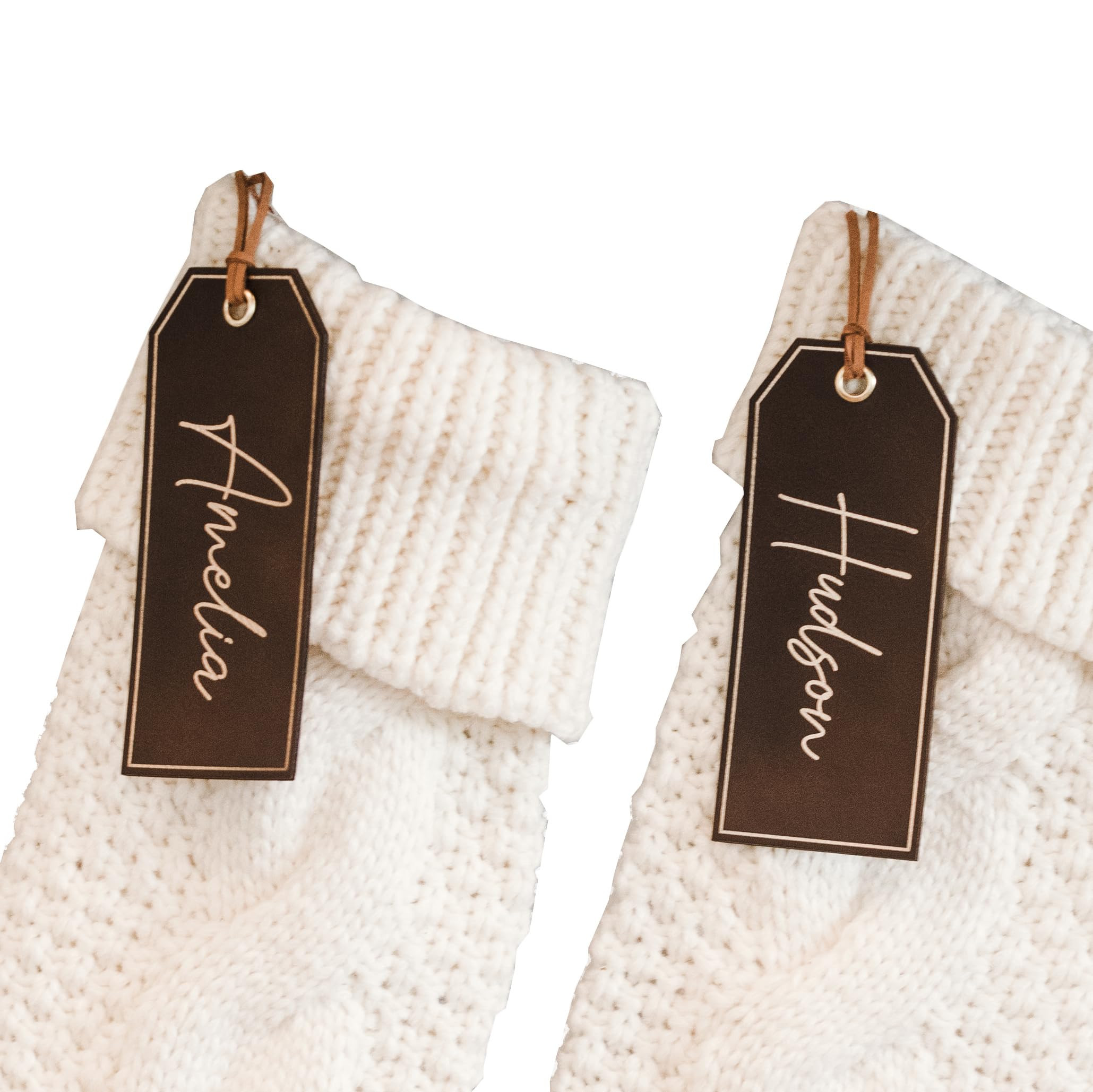 Personalized Christmas Stocking Tags - Leather Name Tag | Amazon (US)
