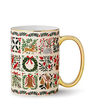 Rifle Paper Co. Holiday Christmastide Porcelain Mug | Dillard's