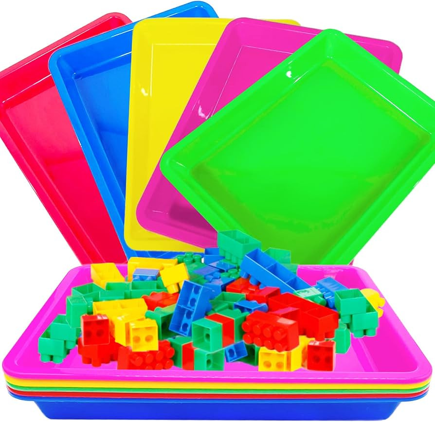 10 Pack Activity Plastic Art Trays,14 * 10 Inch Art Trays for Arts and Crafts,Multicolor Plastic ... | Amazon (US)