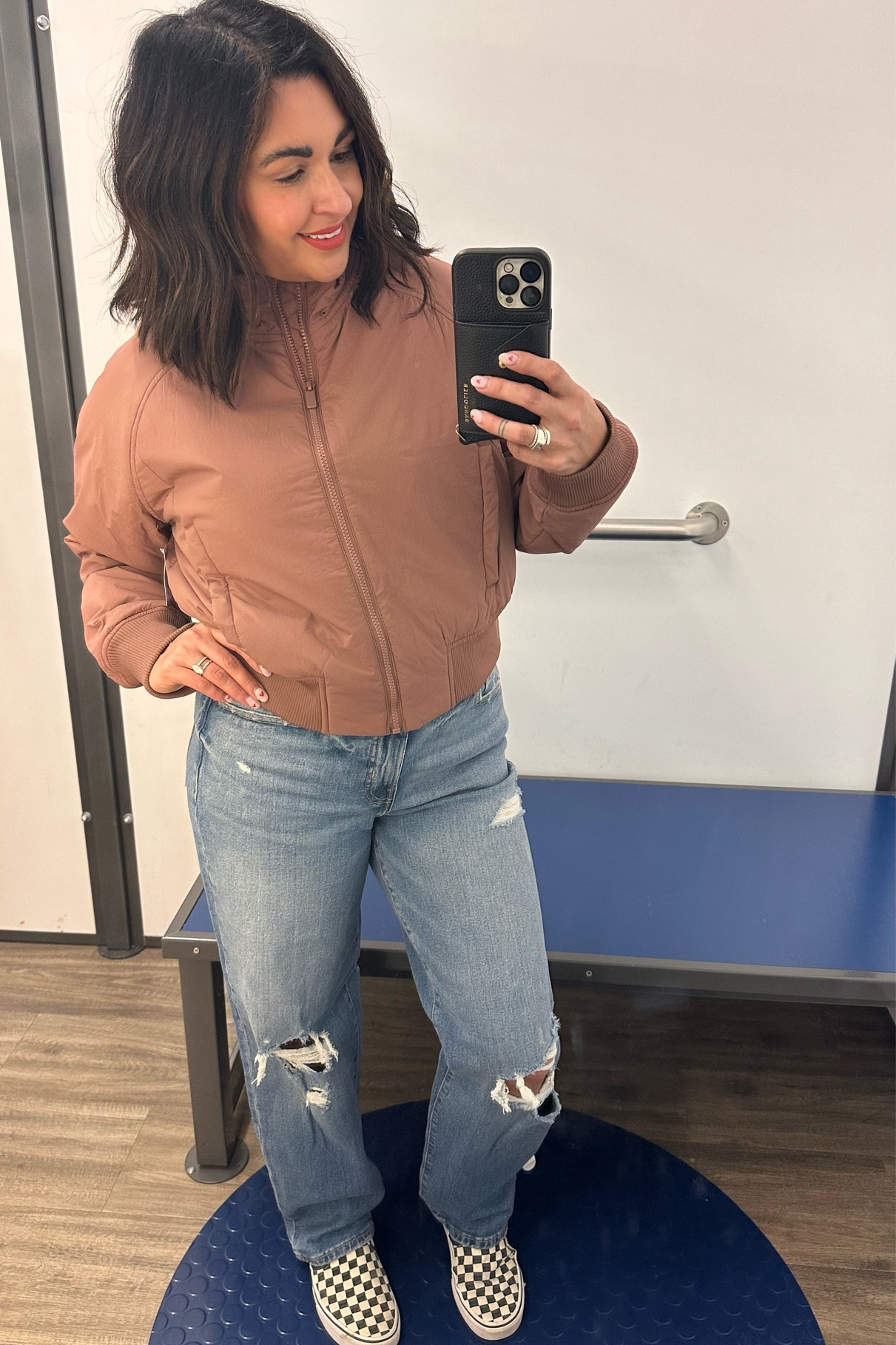 This performance jacket is the perfect color and goes with anything. Jeans, a dress or to the gym this jacket won’t let you down.  It comes in two other colors. Paired with some distressed jeans and my favorite slip ons  

#LTKstyletip #LTKsalealert #LTKfitness