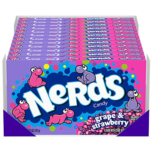 Nerds Candy, Grape & Strawberry Flavor, 5 Ounce Movie Theater Candy Boxes (Pack of 12) | Amazon (US)