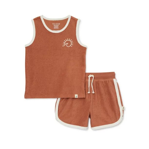 easy-peasy Baby and Toddler Boy Terry Cloth Tank Top and Shorts Outfit Set, 2-Piece, Sizes 12M-5T | Walmart (US)