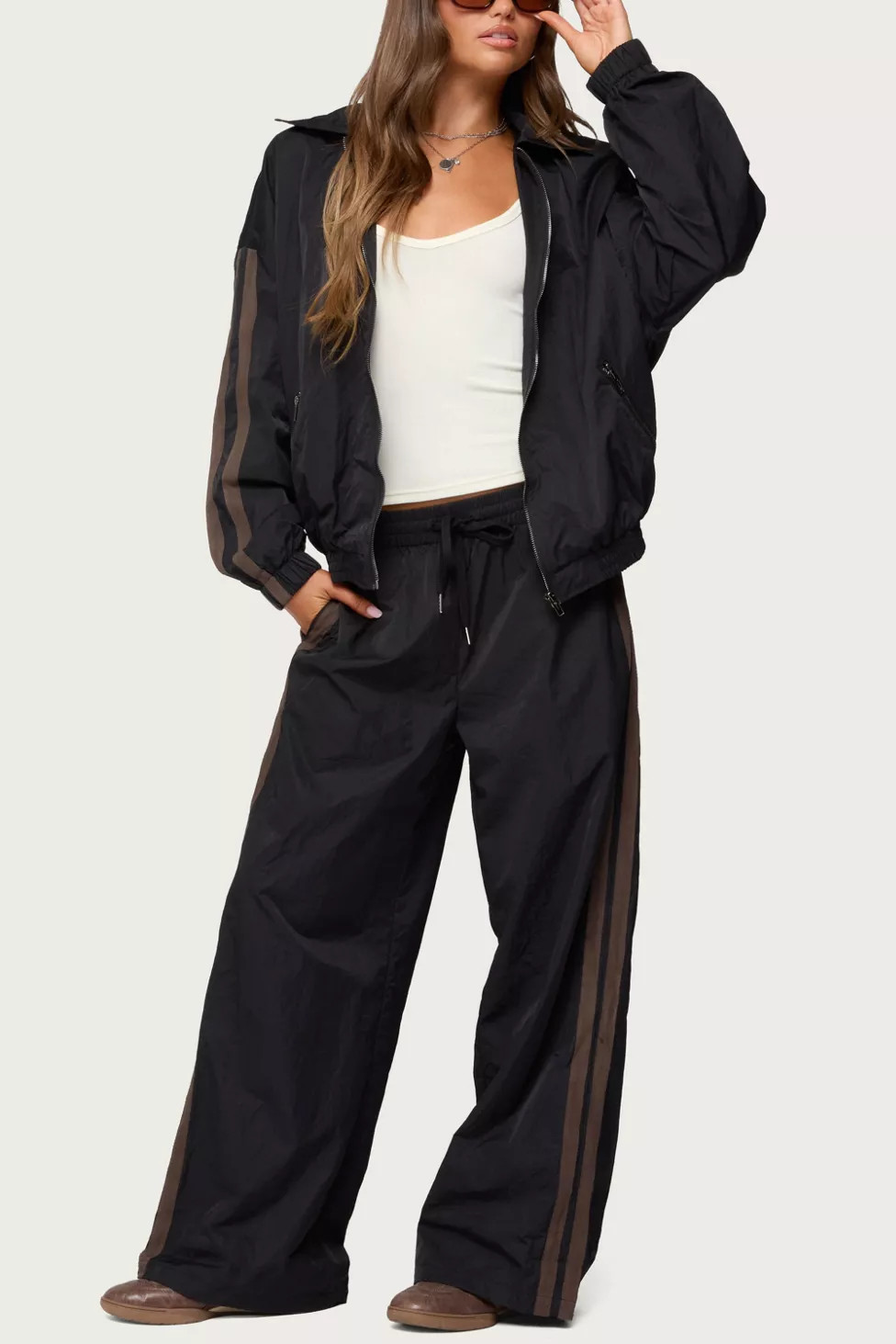 Edikted Kieran Stripey Nylon Track Pants | Urban Outfitters (US and RoW)