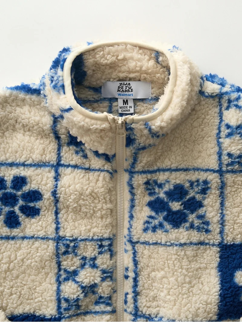 Hija De Tu Madre, Unisex Graphic Zip-Up Jacket, Azulejo, Sizes XS-3XL | Walmart (US)