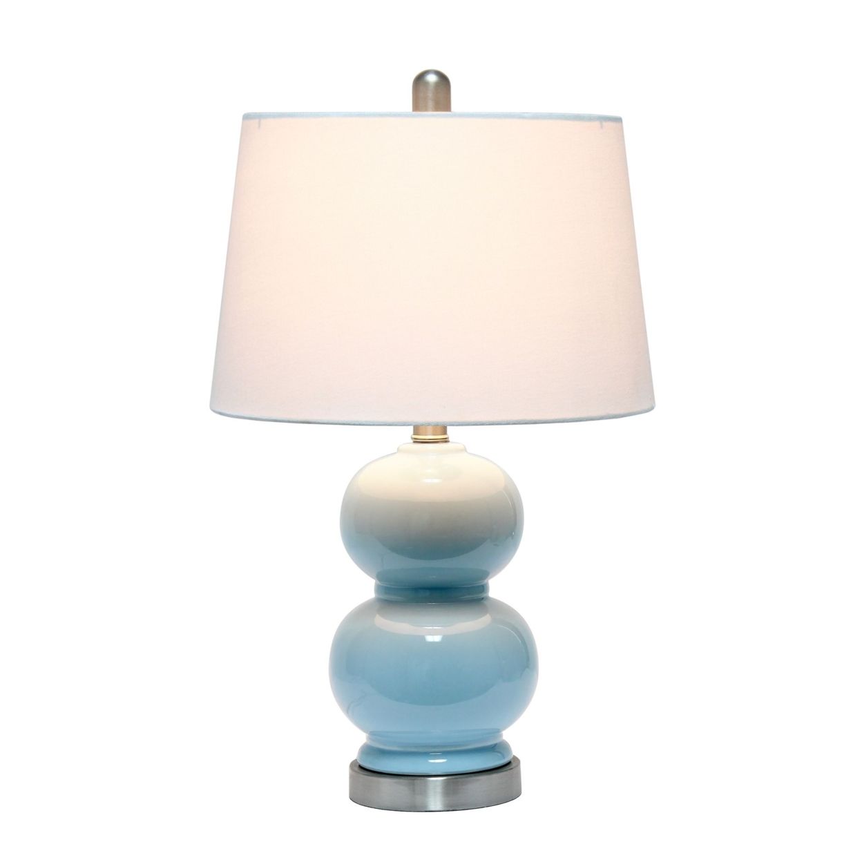 Elegant Designs Double Gourd Ceramic Lamp -  Light Blue - Walmart.com | Walmart (US)