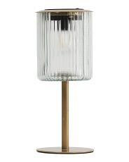 12x5in Outdoor Solar Metal Glass Table Lamp | TJ Maxx