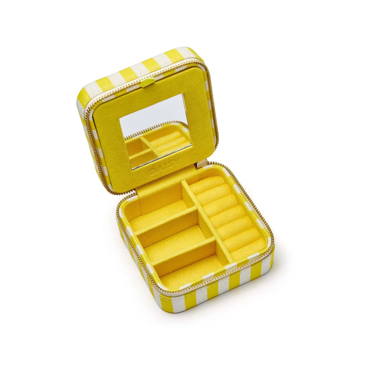 Yellow Stripe Small Jewellery Case | Daisy London Jewellery