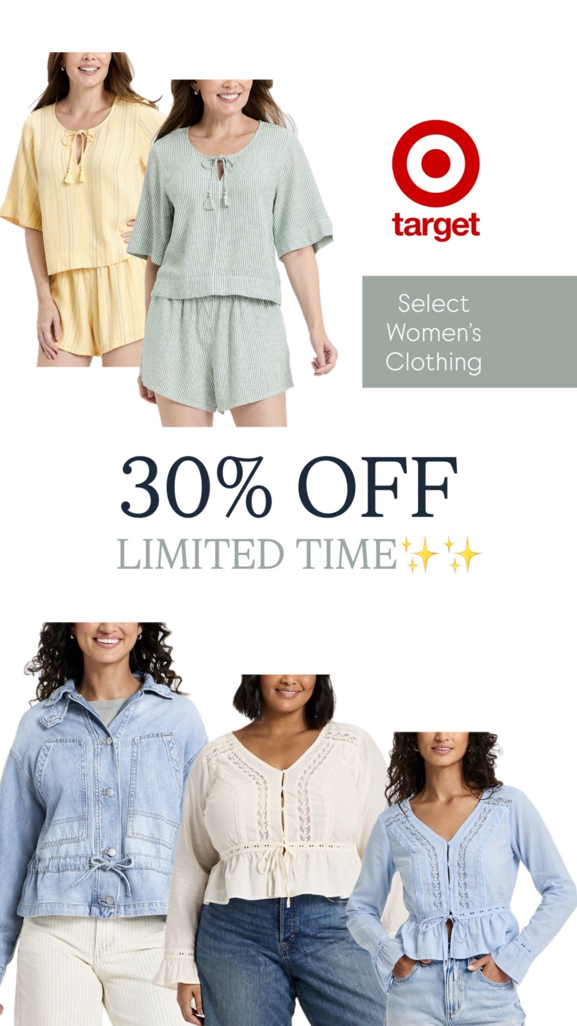 30% Select Women’s Clothing At Target W/ Membership! 

#LTKmomlife #LTKootd #LTKgrwm