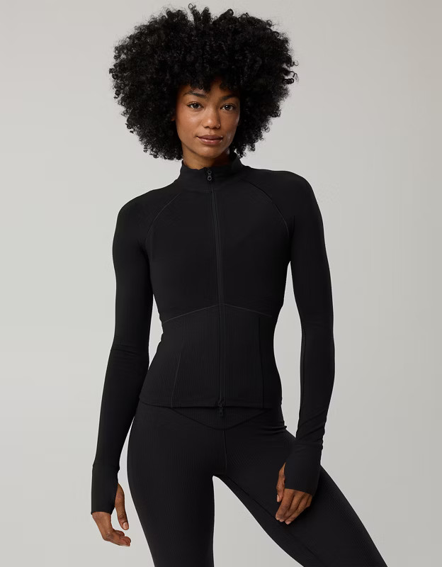 OFFLINE By Aerie Real Me Long Sleeve Mock Neck Full Zip | Aerie