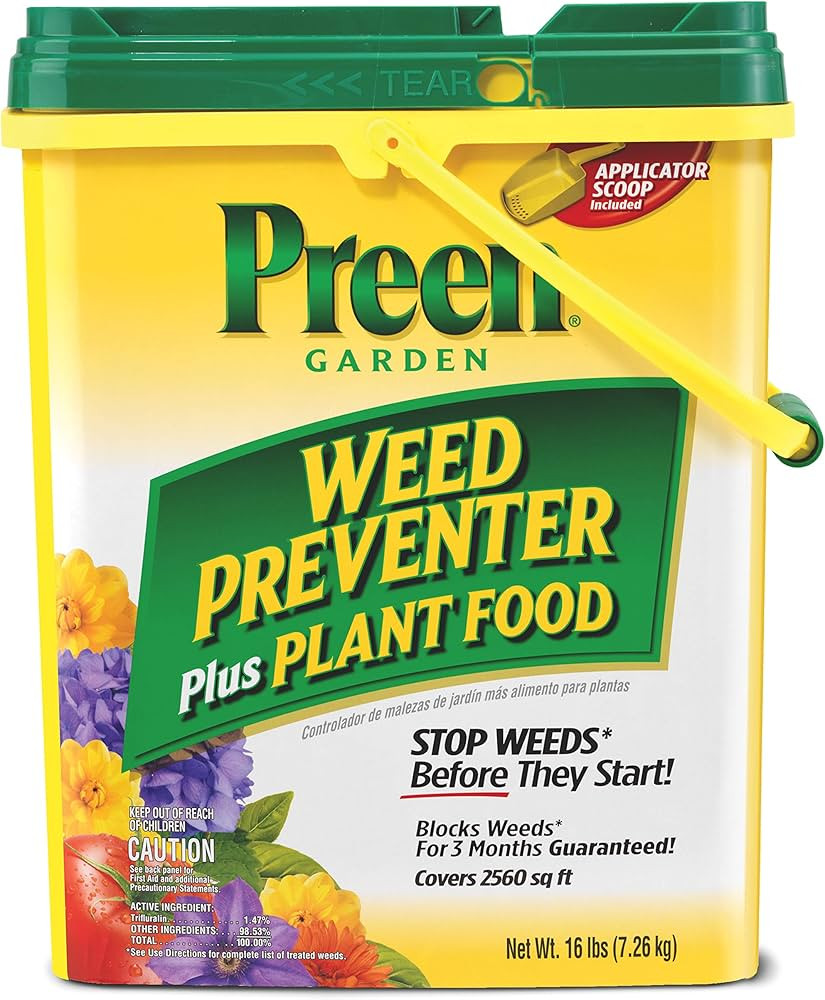 Preen Garden Weed Preventer Plus Plant Food - 16 lb. - Covers 2,560 sq. ft. | Amazon (US)