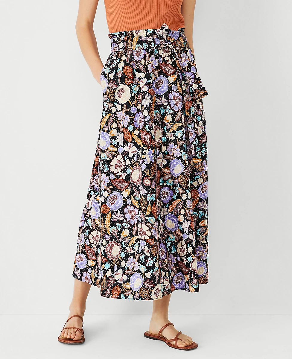 Batik Floral Paperbag Pocket Maxi Skirt | Ann Taylor (US)