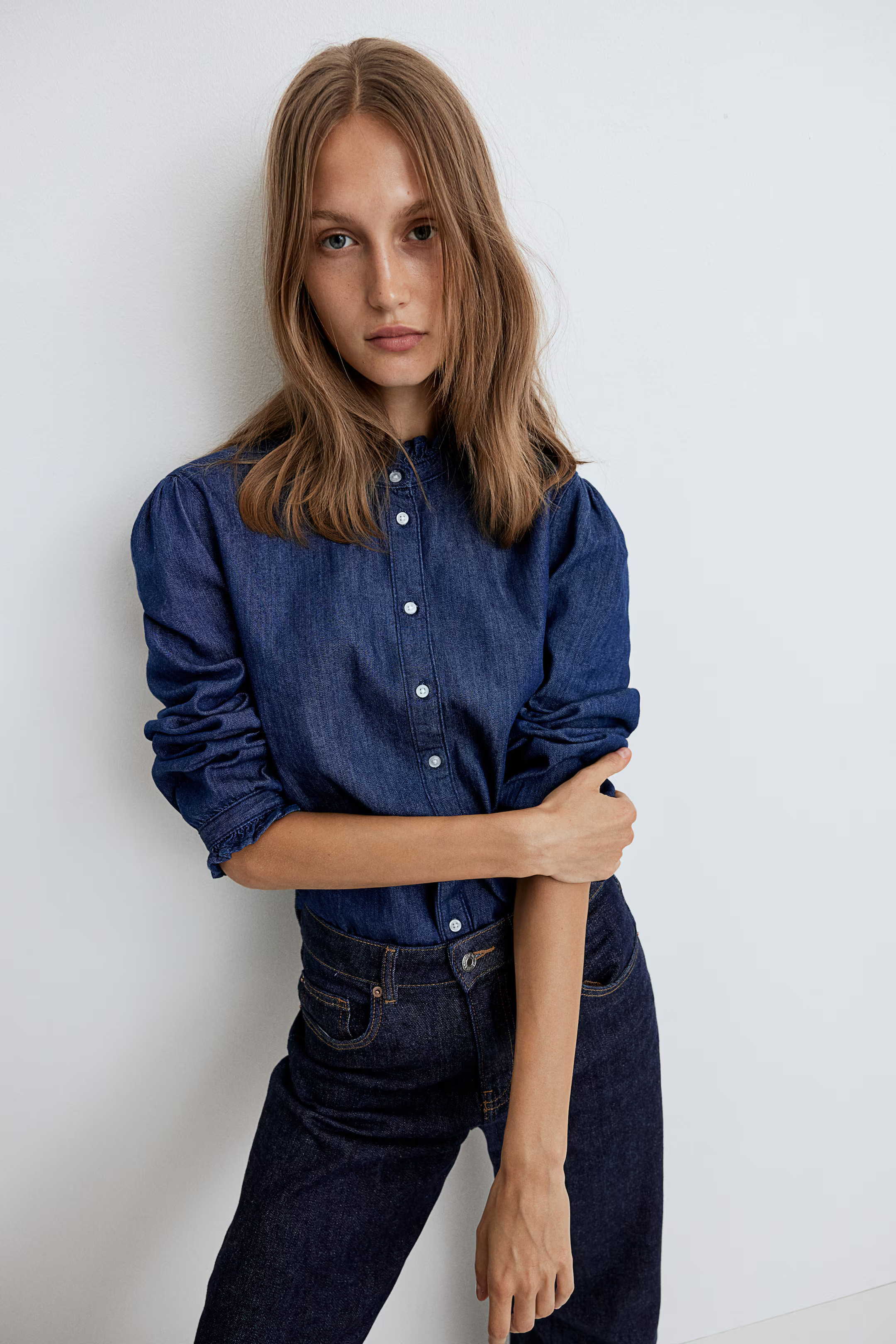 Denimbluse mit Volants | H&M (DE, AT, CH, NL, FI)