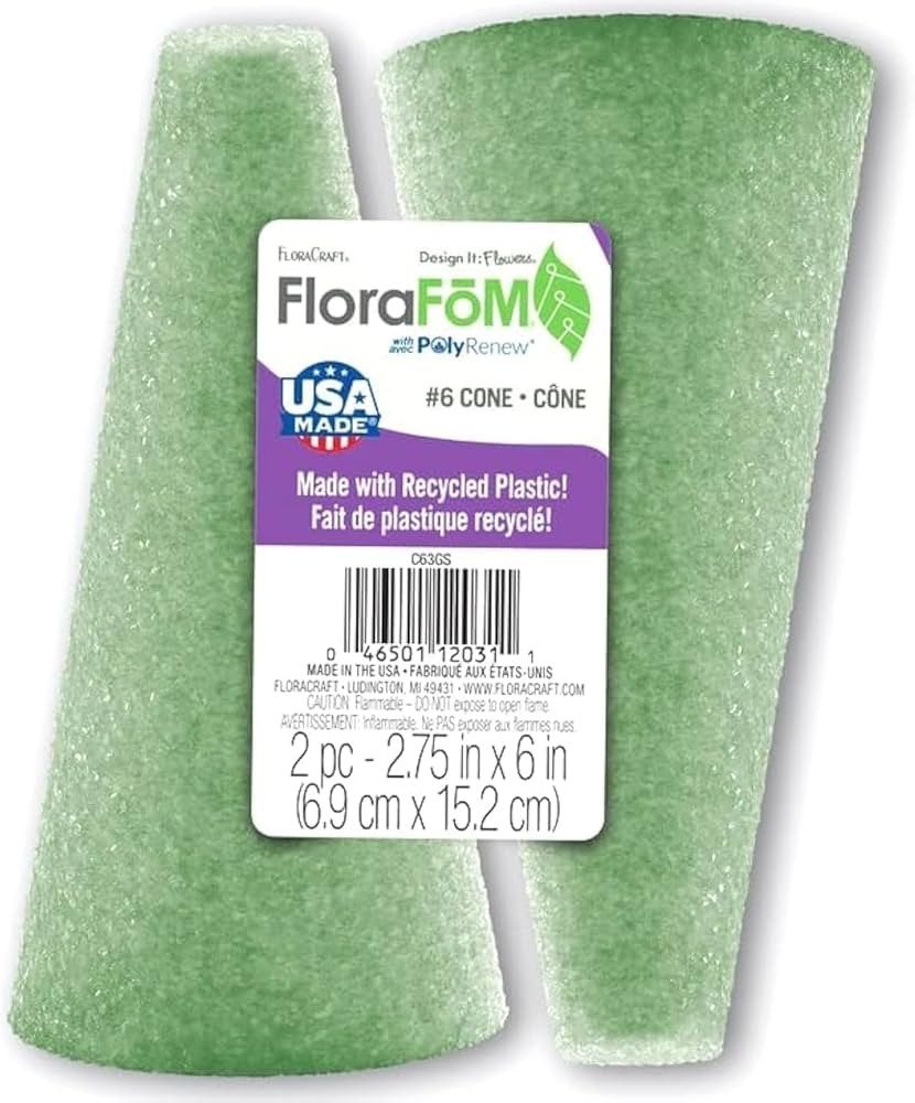 FloraCraft FloraFōM 2 Piece Cone 2.75 Inch x 6 Inch Green | Amazon (US)