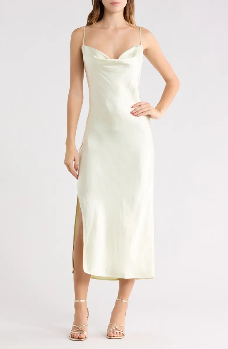 Open Edit Cowl Neck Satin Slipdress | Nordstromrack | Nordstrom Rack