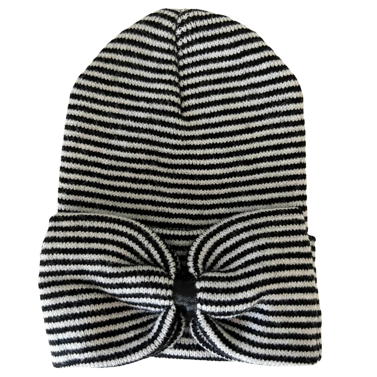 Baby's First Hat®, Black/White Stripe Bow | SpearmintLOVE