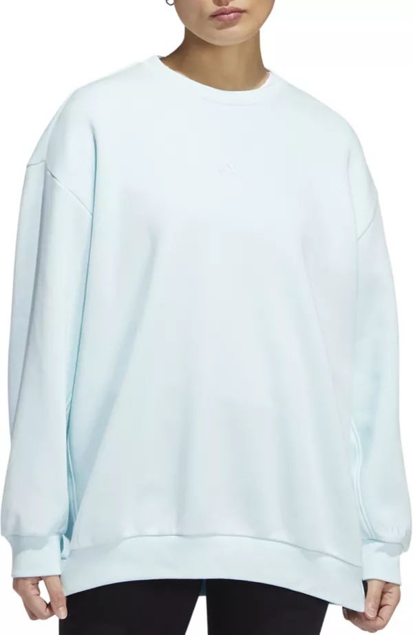 adidas Women's ALL SZN Fleece Oversized Crew Sweatshirt | Dick's Sporting Goods | Dick's Sporting Goods