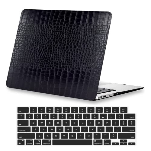 KEROM Compatible for MacBook Pro 14 Inch Case 2026 M5, 2021-2025 M4 M3 M2 M1 A3427 A3426 A3434 A3112 A3185 A3401 A2918 A2992 A2779 A2442, Crocodile Skin PU Leather Hardshell & Keyboard Cover, Black | Amazon (US)